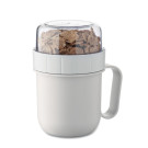 Taza de desayuno para llevar con doble recipiente Taza de desayuno para llevar con doble recipiente