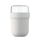 Taza de desayuno para llevar con doble recipiente Taza de desayuno para llevar con doble recipiente