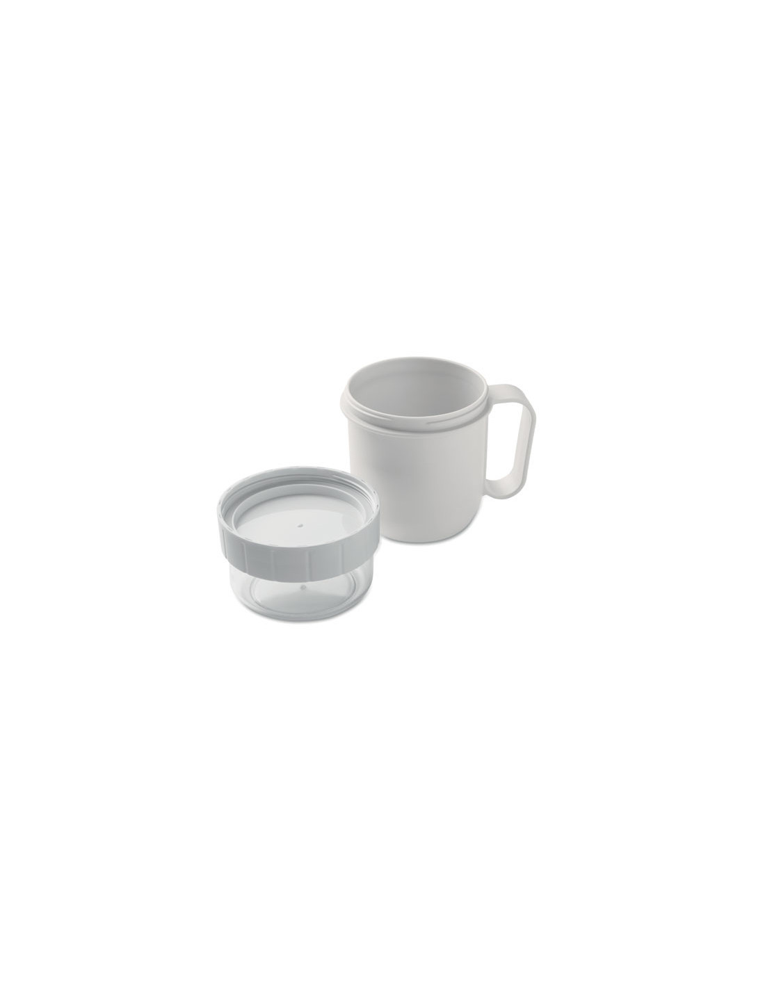 Taza de desayuno para llevar con doble recipiente Taza de desayuno para llevar con doble recipiente