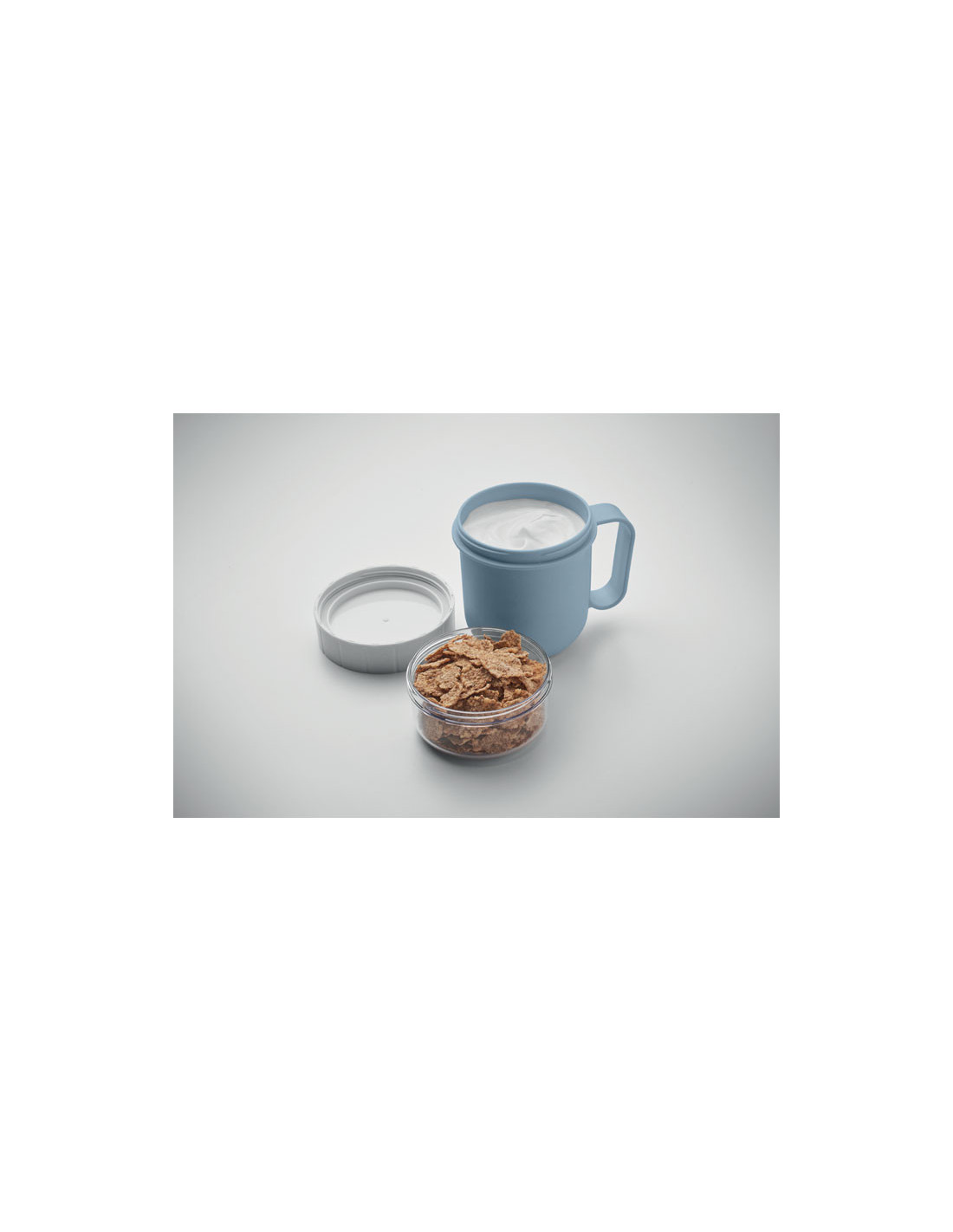 Taza de desayuno para llevar con doble recipiente Taza de desayuno para llevar con doble recipiente