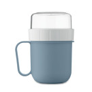 Taza de desayuno para llevar con doble recipiente Taza de desayuno para llevar con doble recipiente