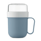Taza de desayuno para llevar con doble recipiente Taza de desayuno para llevar con doble recipiente