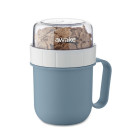 Taza de desayuno para llevar con doble recipiente Taza de desayuno para llevar con doble recipiente