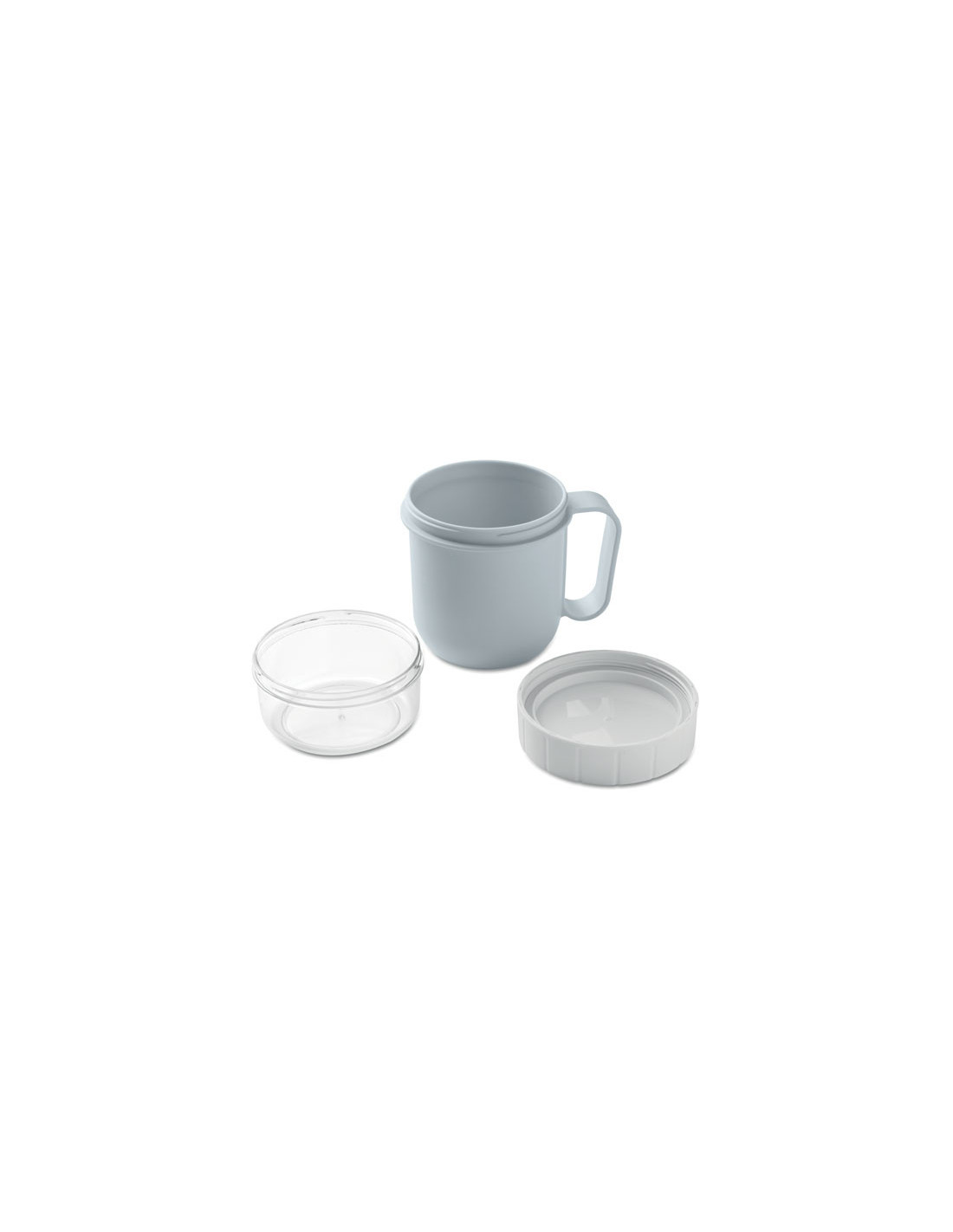 Taza de desayuno para llevar con doble recipiente Taza de desayuno para llevar con doble recipiente