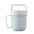 Taza de desayuno para llevar con doble recipiente Taza de desayuno para llevar con doble recipiente