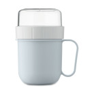 Taza de desayuno para llevar con doble recipiente Taza de desayuno para llevar con doble recipiente
