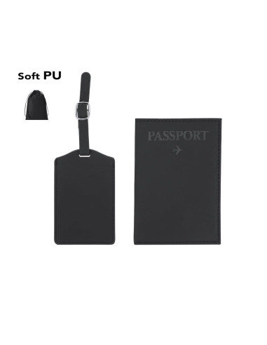 Set de viaje con funda de pasaporte y etiqueta para equipaje Set de viaje con funda de pasaporte y etiqueta para equipaje
