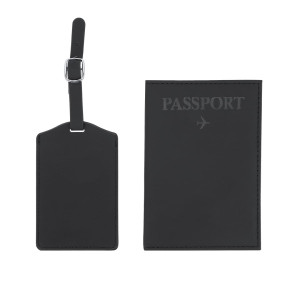 Set de viaje con funda de pasaporte y etiqueta para equipaje 2