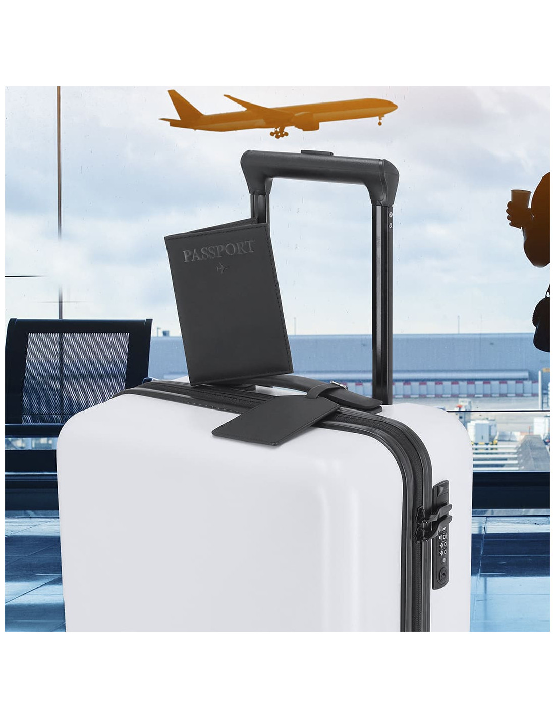 Set de viaje con funda de pasaporte y etiqueta para equipaje Set de viaje con funda de pasaporte y etiqueta para equipaje