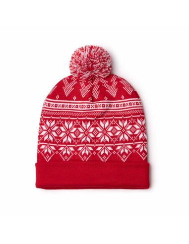 Gorro navideño de punto acrílico con pompón Gorro navideño de punto acrílico con pompón