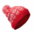 Gorro navideño de punto acrílico con pompón Gorro navideño de punto acrílico con pompón
