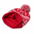 Gorro navideño de punto acrílico con pompón Gorro navideño de punto acrílico con pompón