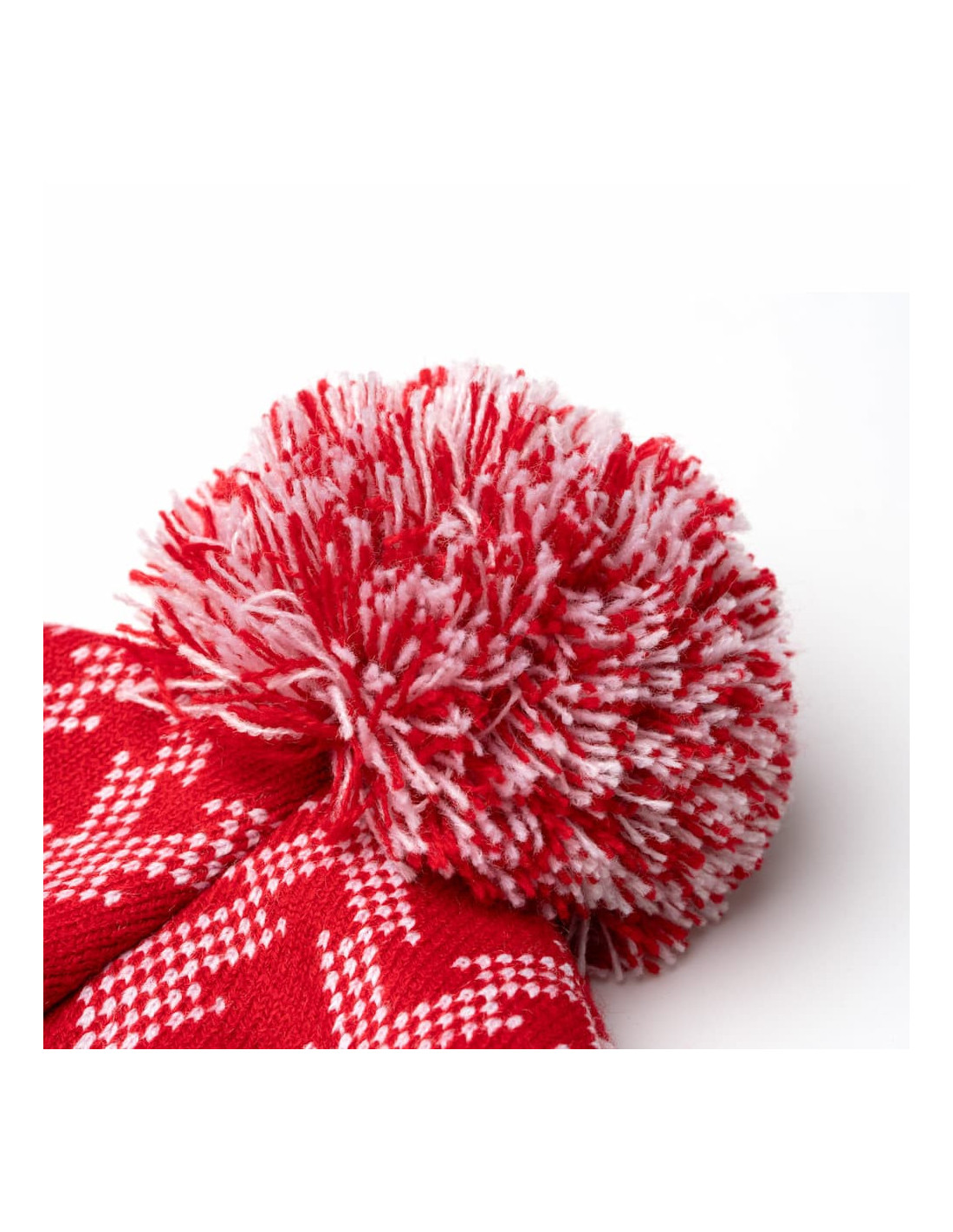 Gorro navideño de punto acrílico con pompón Gorro navideño de punto acrílico con pompón