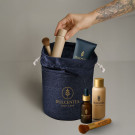 Neceser cilíndrico de tejido vaquero