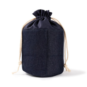 Neceser cilíndrico de tejido vaquero