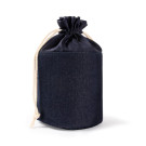 Neceser cilíndrico de tejido vaquero