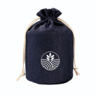 Neceser cilíndrico de tejido vaquero