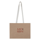 Bolsa de regalo grande de papel kraft con asas de algodón