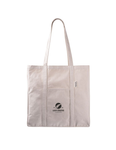 Bolsa tote de canvas reciclado con asas reforzadas Bolsa tote de canvas reciclado con asas reforzadas
