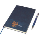 Set de libreta A5 de PU reciclado y bolígrafo de aluminio reciclado