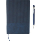 Set de libreta A5 de PU reciclado y bolígrafo de aluminio reciclado