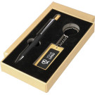 Set de regalo de bolígrafo y llavero rectangular