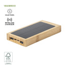Powerbank de bambú inalámbrica con carga solar 10000 mAh