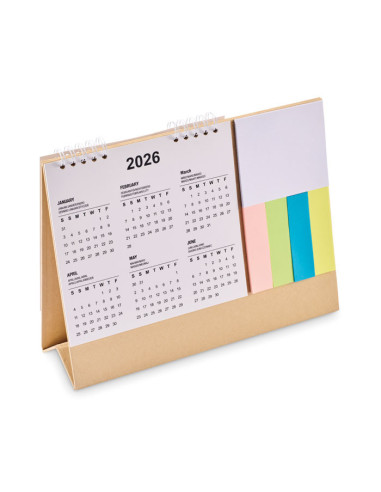 Calendario de sobremesa de 4 años con notas adhesivas