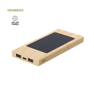 Powerbank de bambú con carga solar 4000 mAh