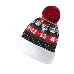 Gorro navideño con luces y pompón