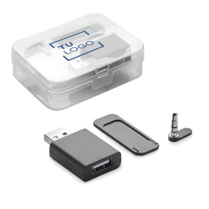 Pack bloqueador USB, micrófono y webcam