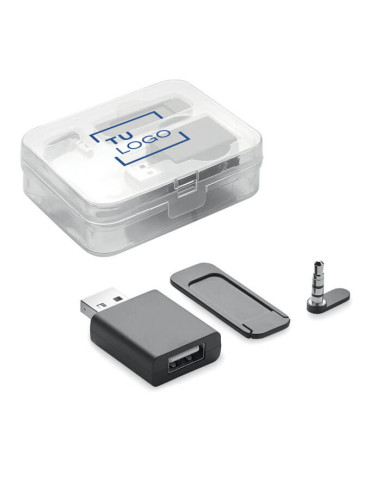 Pack bloqueador USB, micrófono y webcam