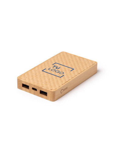 Power bank de bambú y fibras naturales