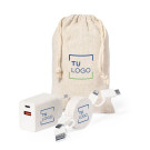 Set cargador USB carga rápida y cable de carga de fibra de trigo