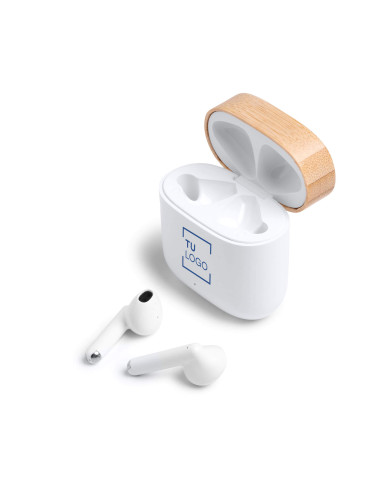Auriculares inalámbricos eco en ABS reciclado y bambú