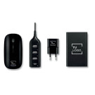 Pack conectividad con hub 4 puertos usb, ratón y powerbank