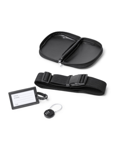 Set de viaje 3 en 1 con candado e identificador de maletas