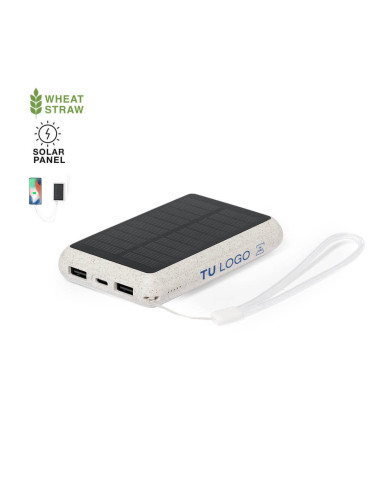 Batería Auxiliar Externa 5000 mAh Solar Eco de Fibra de Trigo
