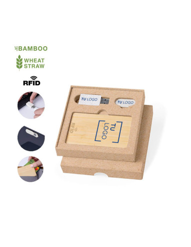 Set de seguridad con tarjeta RFID de bambú