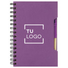 Cuaderno A5 de cartón reciclado con bolígrafo Eco