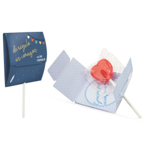 Piruleta de corazón sin azúcar personalizada a todo color 2