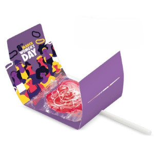 Piruleta de corazón sin azúcar personalizada a todo color