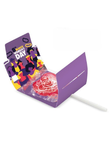 Piruleta de corazón sin azúcar personalizada a todo color