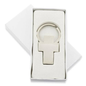 Llavero metálico con forma de cruz | Llavero cruz de metal 2