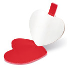 Espejo de corazón con funda de PU