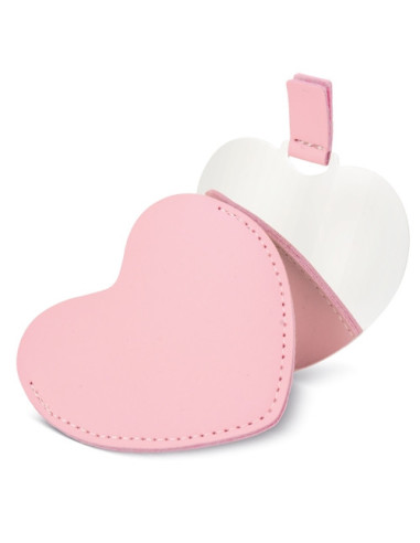 Espejo de corazón con funda de PU