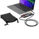 Bandolera acolchada con cable tipo c para carga y transferencia de datos