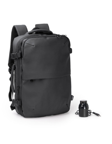 Mochila de viaje con comprensión al vacio y bolsillos ajustables