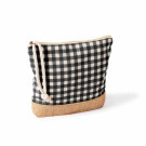 Neceser de cuadros en algodón reciclado y yute 220g