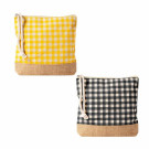 Neceser de cuadros en algodón reciclado y yute 220g